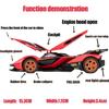 1/32 Toy Cars Lambo V12 Race Car Toys Model Die-cast Pull Back Model with Sound and Light Toy Vehicle for 3+Year Old Boys Festival Gift Car