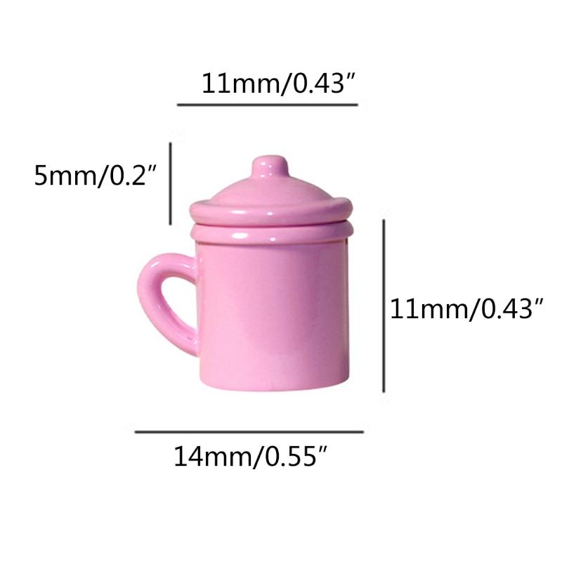 1/12 1/6 Toy Model Tooth Mug Pretend for Play Mini Drinking Cup Role for Play Dollhouse Kitchen Accs Girls Party Favor S