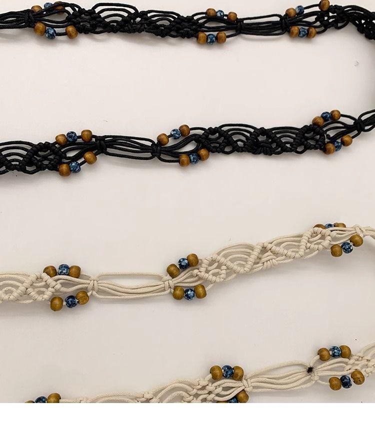 Korean Style Retro Ethnic Woven Belt: Chic & Versatile Waist-Cinching Accessory for Dresses