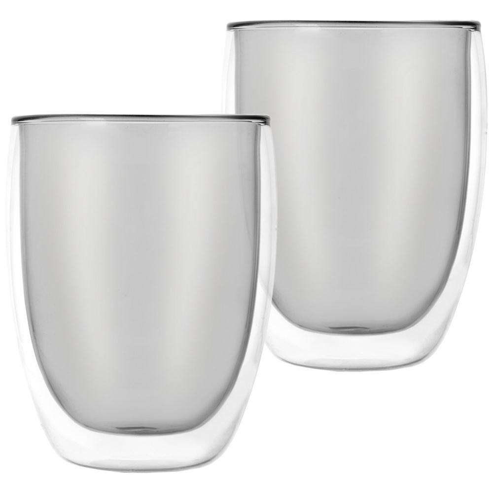 2x Szklanka Termiczna Podwójna Ścianka Do Kawy Herbaty Latte Napojów 370 Ml