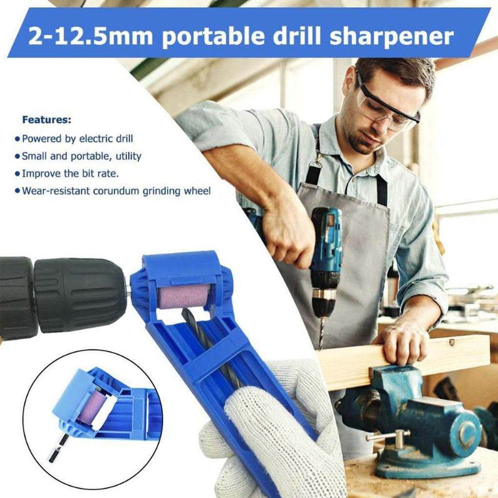 TAORAYO Drill Sharpener for Metal Range Portable Drill Sharpener with Corundum Grinding Hand Tool Drills, 2.0-12.5mm, Wheel,