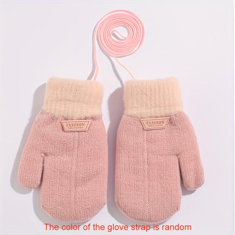 

[1шт Милые Зимние Перчатки] Теплые Толстые Вязаные Перчатки | Милые Варежки Для Мальчиков Девочек Зима | Перчатки для Новорожденных Детей 1-3 года Детские Перчатки в Подарок розовый