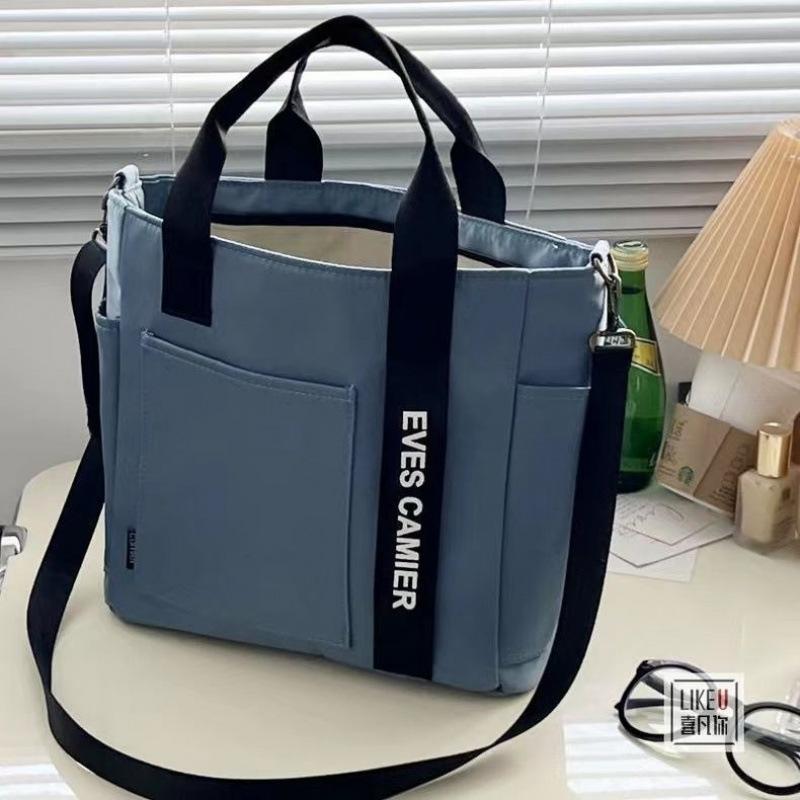Casual Tote Large Capacity Shoulder Bag Nylon Waterproof Canvas Handbag Simple Fashion Messenger Bags For Schoolgirl