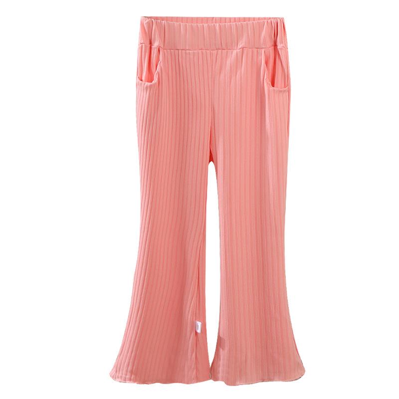 Summer 2025 Girls' Flare Pants: Korean Style Mosquito-Repellent Trousers for Toddlers and Young Children In Solid Colors