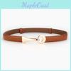 Genuine Leather Womens Waist Belt With Double Ring Buckle For Casual And Office Wear