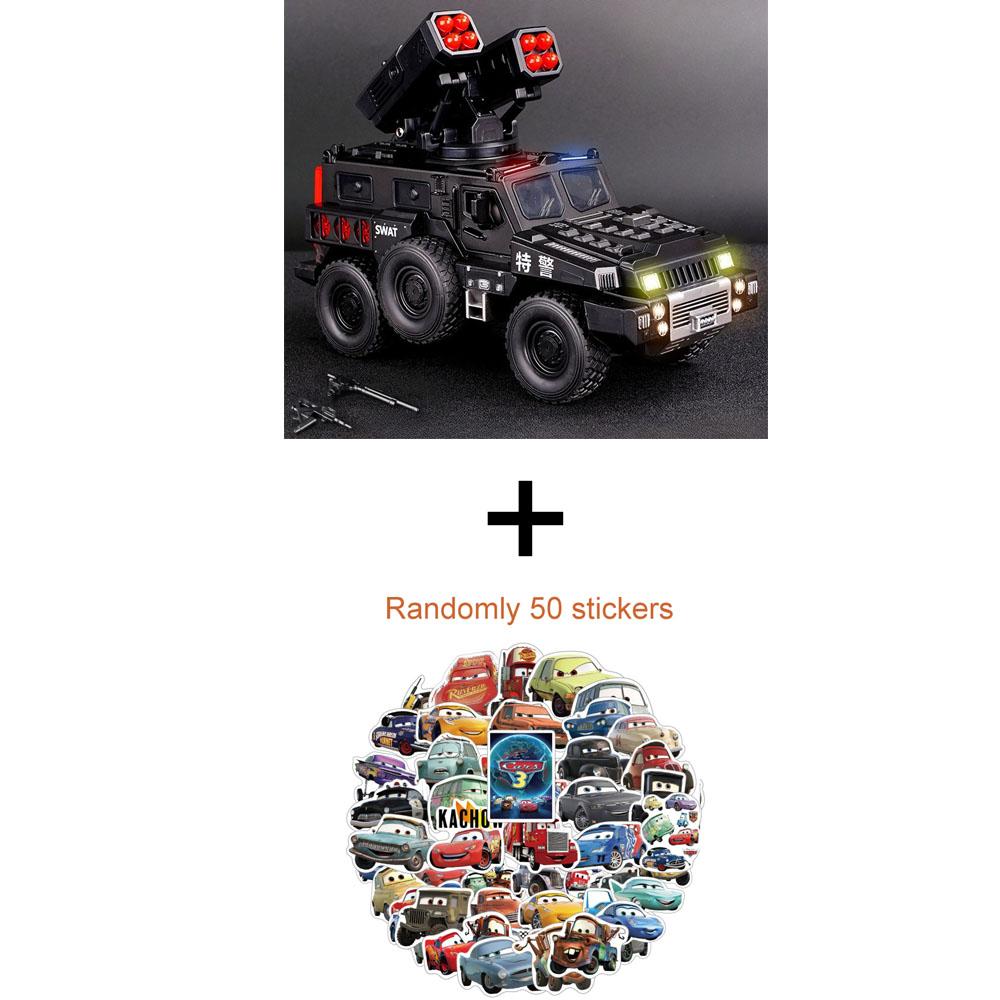 1:50 Legierte Panzerwagen Diecast Modell Spielzeug Sound Licht Rückzieher Türen Geöffnet Miniatur Raketenfahrzeug für Kind Jungen Sammlung Spaß