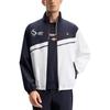 FILA Retro Sports Loose Stand Collar Comfortable Color Block Jacket Men jackets Jade-White A11M443705F-WT