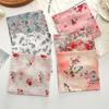 3Pcs 34x34cm 100% Cotton Lady Women Handkerchiefs Vintage Flower Printed Sweat Wiping Hand Towels Valentine Gift