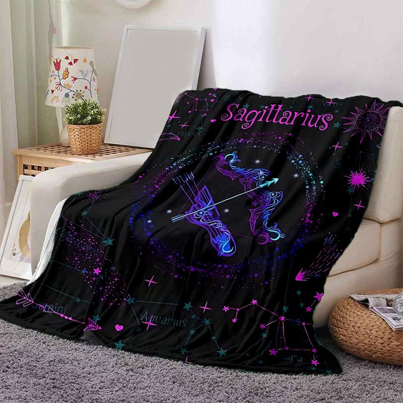1pc Sagittarius Zodiac Sign Constellation Stars Home Decor Throw Blanket Perfect for Couch, Bed, Travel .W074