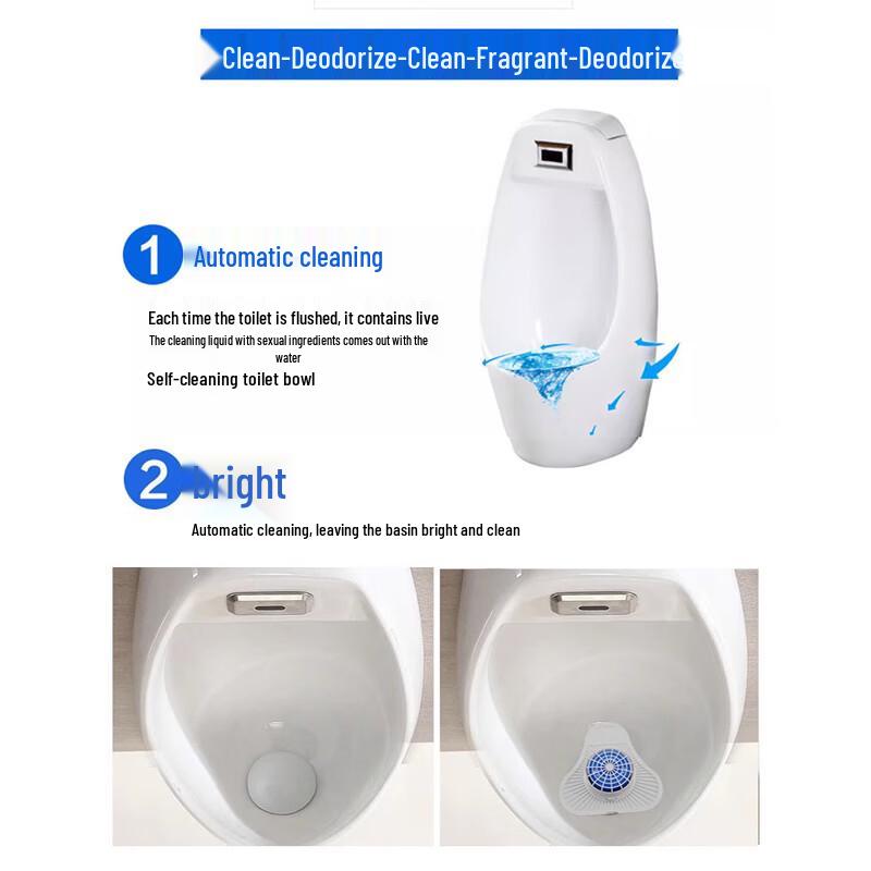 Rounded Corner Urinal Puck - Anti-splash, Anti-clog, Effective Deodorizer