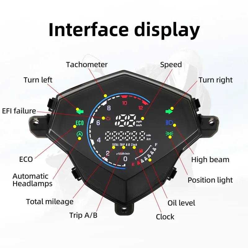 Digtital Motorcycle Speedometer LCD Instrument RPM Tachometer Odometer Turn Signal For Yamaha Mio125 MIO i125 Mio110 Mio M3
