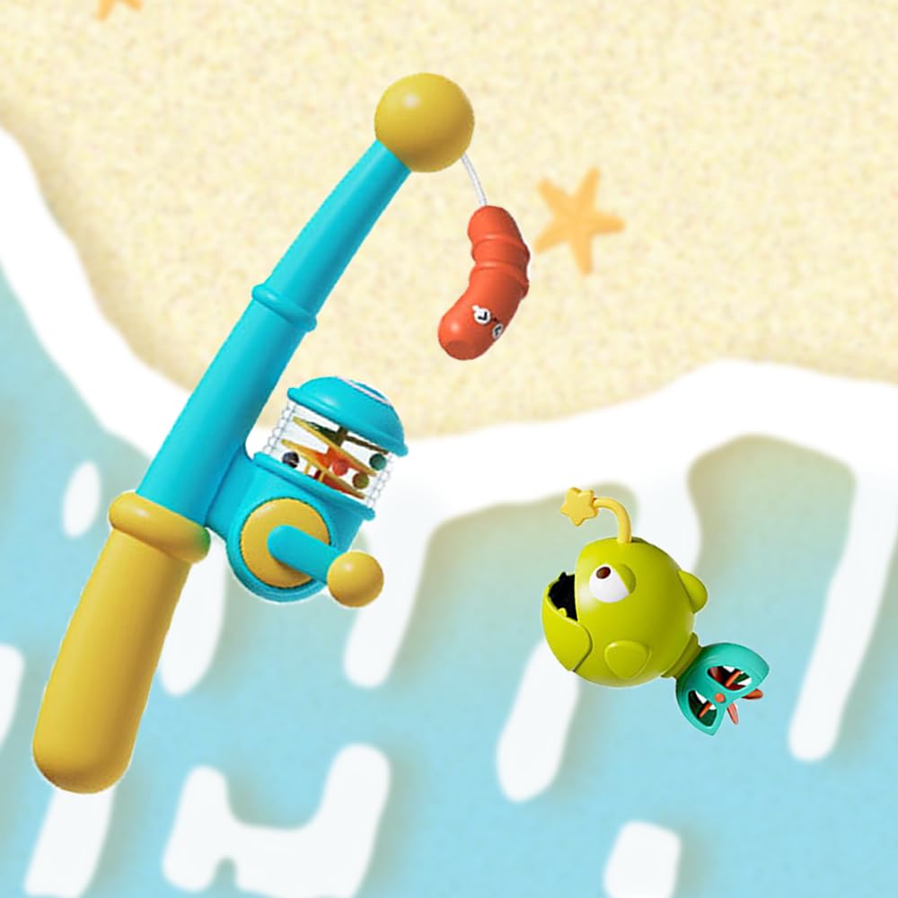 

Bath Toy, Water Play Toy, Pool Toy, Ages 6 and Up, Birthday Gift, Educational Toy, 3D Puzzle Toy (2 Fishing Pieces, Fishing Rod, and Lantern Fish)