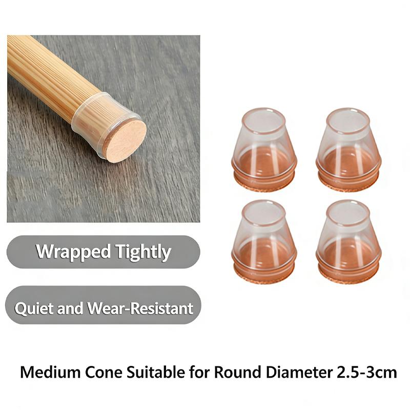 4/12/16Pcs Table Chair Leg Floor Protectors Furniture Pads with Felt Hardwood Floors Furniture Sliders Chairs Silicone Leg Caps