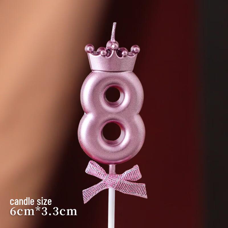 Crown Bow Number Candle