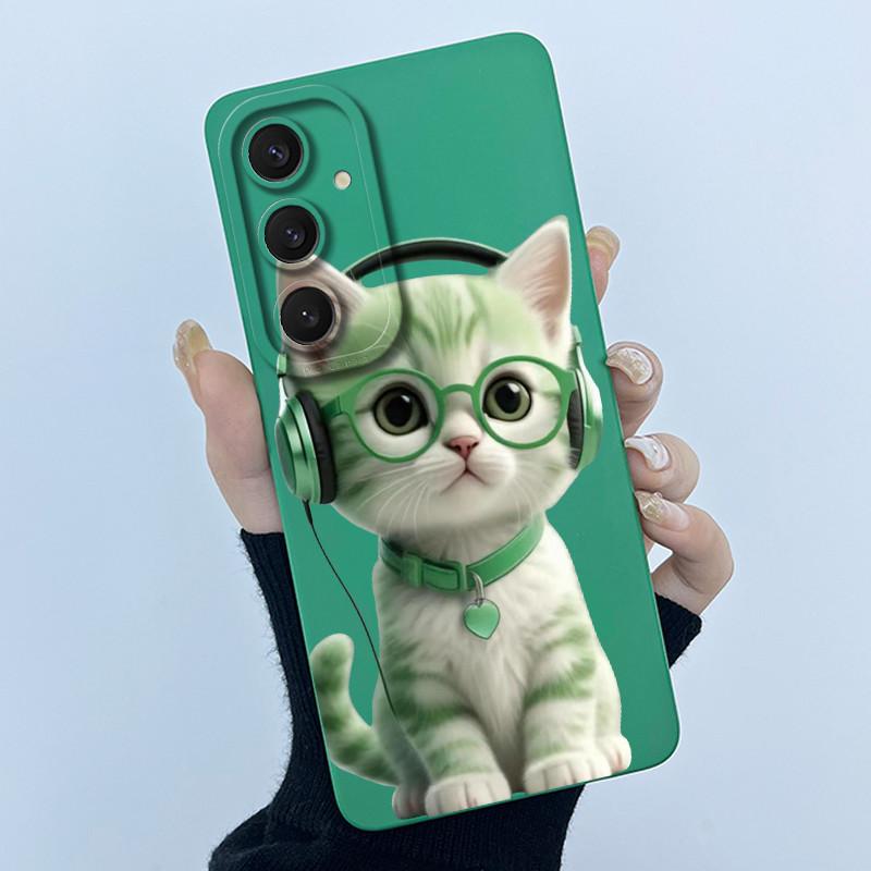 Funny Cool Cat Dog Silicone Phone Case For Samsung Galaxy A16 A26 A36 A56 5G Bumper Matte Protective Soft Back Cover Shell Capas