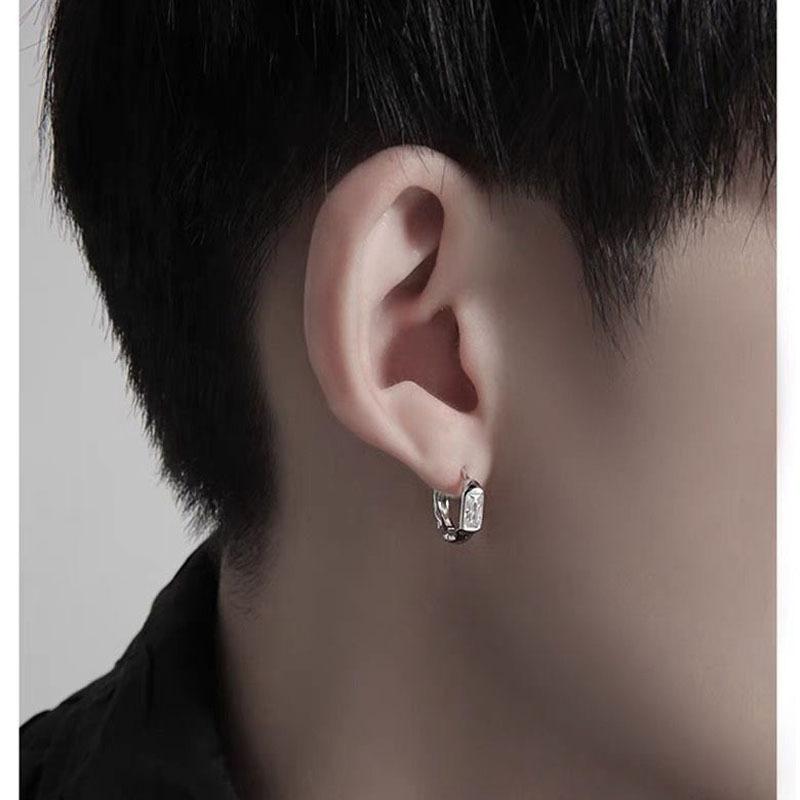 Black Diamond Irregular Earrings Men S Trendy Earrings Design Niche Personality Men S Ear Buckles Cold Wind Earrings Earrings Quality
