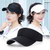 Sun Hat Topless Design Wide Brim UV Protection Elastic Fit Exercise Hat Adjustable Headband Outdoor Sports Hat