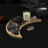 Moon Tray Crystal Holder Display Wooden Crystal Tray for Stones, Healing Crystals Storage Box and Organizer  Crescent  Decor