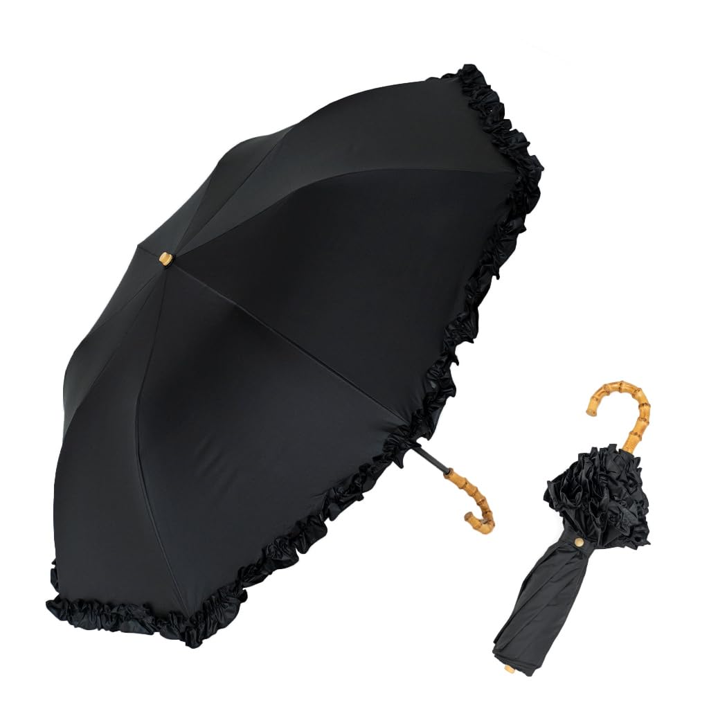 

VITAFELICE Складной короткий зонт Спицы для дождя или Женский двухъярусный (55см Блеск) пру-30176z (Черная оборка)