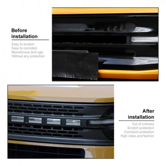 Chrome Front Grille Letters Cover Trim Guard Cap For Ford Bronco Sport -2025