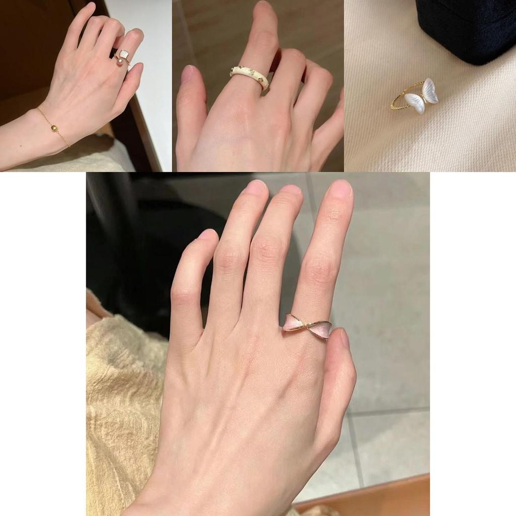 Distinctive Blue Enamel Copper Ring With Geometric Shape For Womens Fashion Style