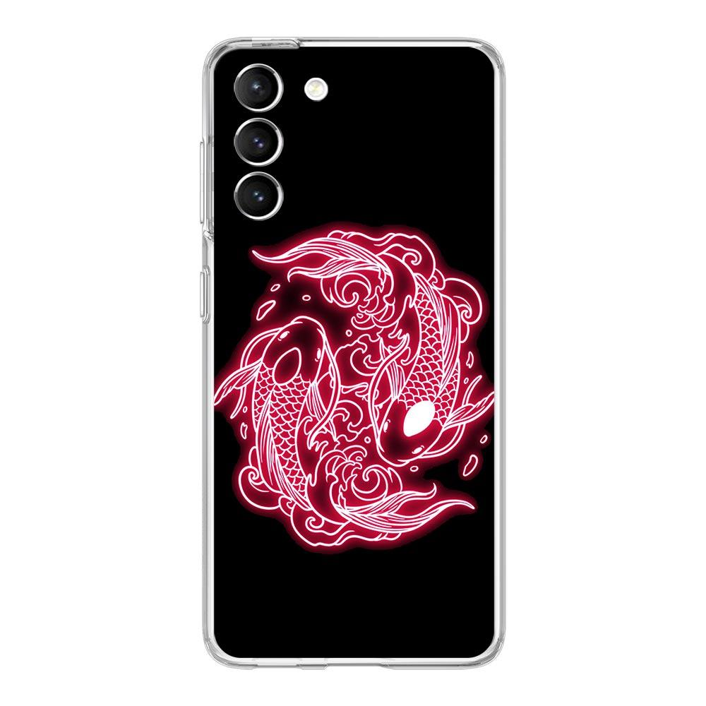 Flamingo Neon Flower Wave Art Phone Case For Samsung Galaxy S22 S21 S20 FE Ultra 5G S10 S10E S9 S8 Plus Note 10 20 Clear Cover