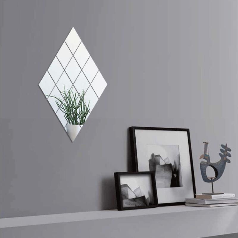 9pcs/16pcs Espejo Pegatinas De Pared Pegatinas De Azulejos Cuadrados DIY Sala De Estar Decoración Del Baño Decoración Del Hogar