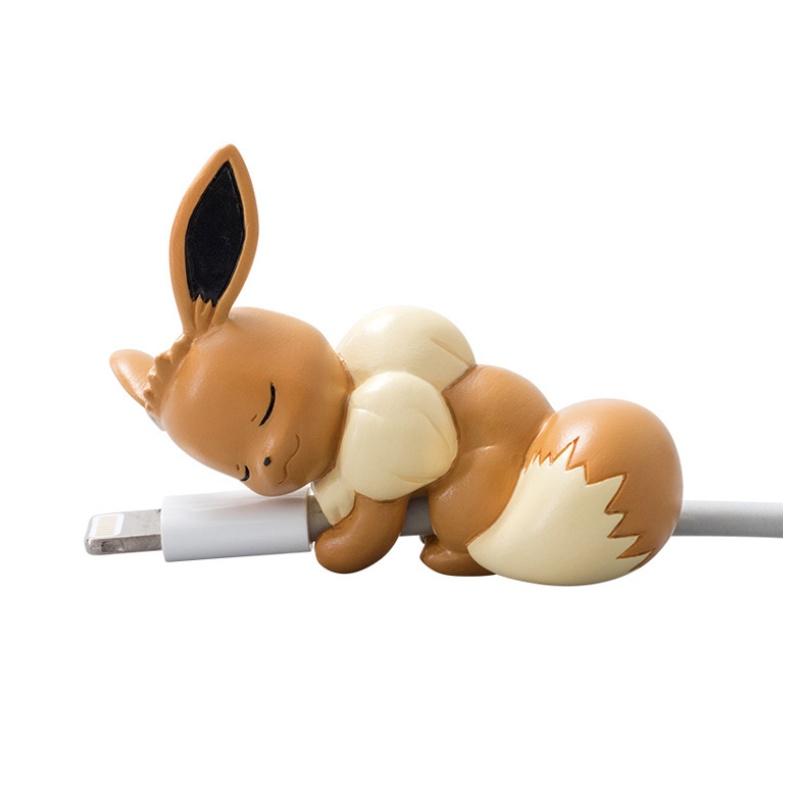 Round Usb Pikachu Data Cable Protector Accessory Cartoon Eevee Snorlax  Decor