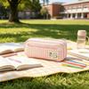 Pastel Color Pen Bag Double Layers Stationery Storage Bag Gift Pencil Pouch  Office