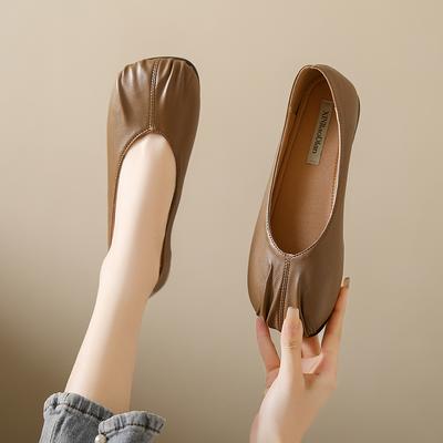 Z spódnicą pojedyncze buty damskie wiosenne miękka podeszwa 2025 wczesna wiosna nie męczące stopy moda płaska podeszwa damskie buty typu beanie jeden pedał