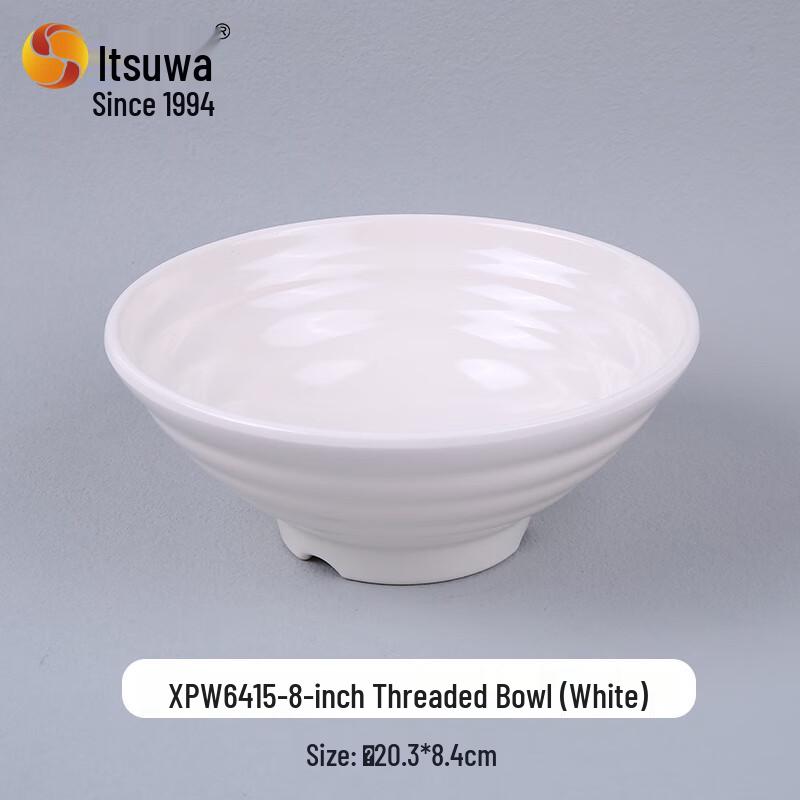 Wuhe 8-inch Melamine Threaded Soup Bowl