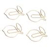 100 Pcs Paper Clip Gold Cute Lemon Shaped Bookmark Clips with Transparent Box for Office School Home Use