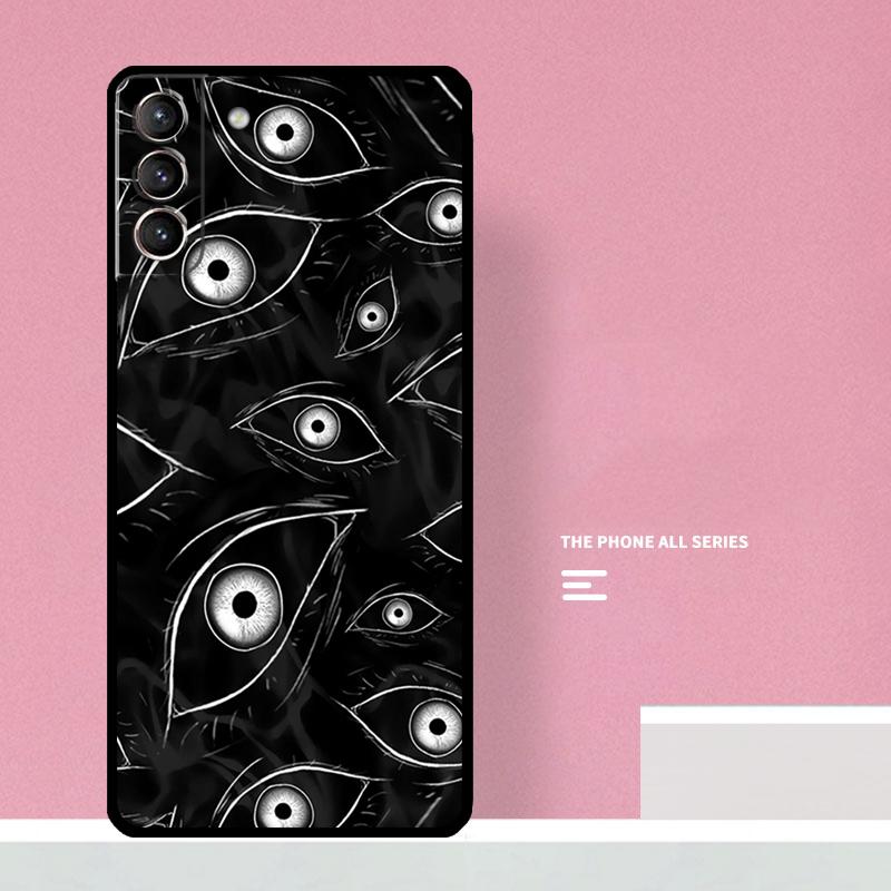 Scary Face Eyes Phone Case For Samsung Galaxy S25 S26 Ultra S20 S21 S22 S23 S24 Plus S10 S25 FE Cover Coque