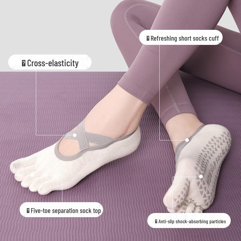 Women's Non-Slip Five-Finger Yoga Socks - Summer Invisible Socks for Indoor Fitness, Pilates, and Sports.