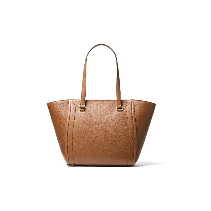 Michael Kors Carine Solid Letter Logo Commuter Leather Tote Bag Women tote Brown 30S1GCCT3L230