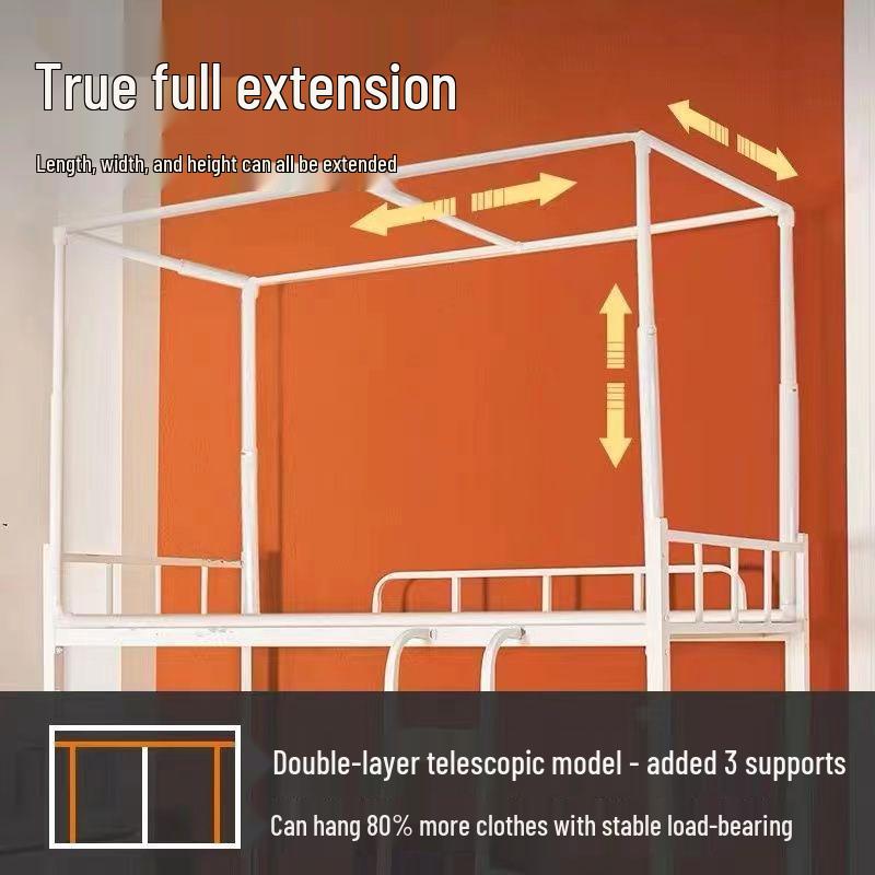 Retractable Bunk Bed Mosquito Net Frame for Student Dormitory