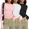 European and American Women's Casual Slim Fit Long Sleeve Pullover T-shirt Streetwear Set