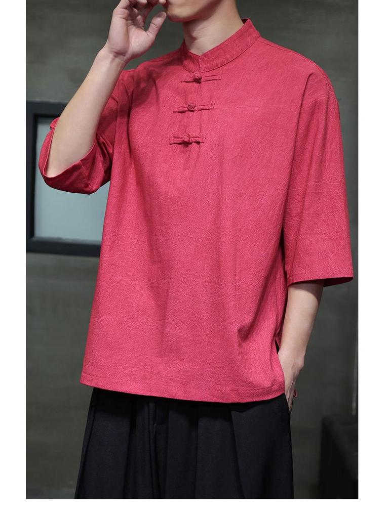 2024 Plus Size Men's Casual Chinese Style T-shirt