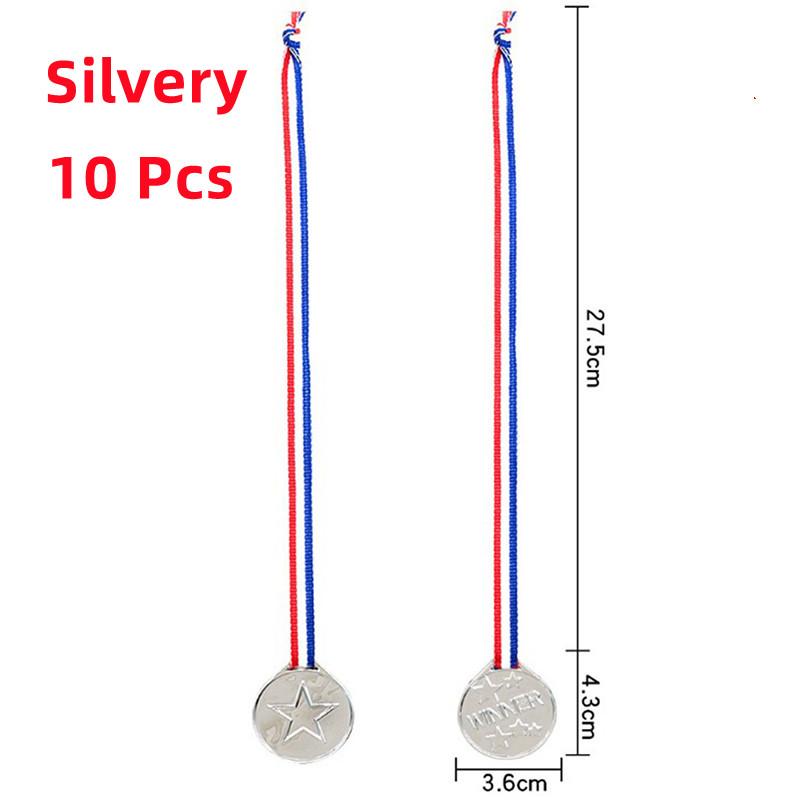 10pcs Children's Gold Plastic Award Medal Toy Sports Games Competition Performance Children's Reward Gifts Party Props