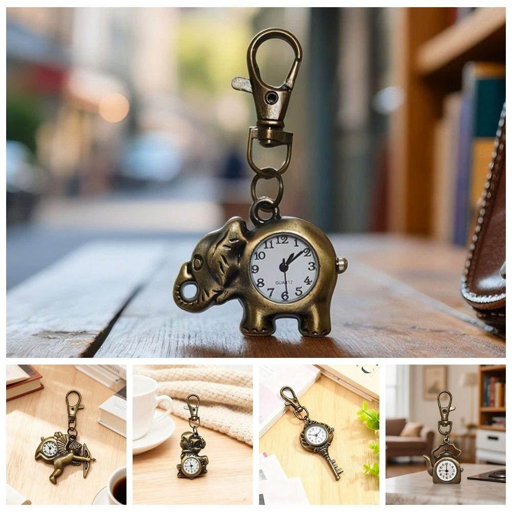 Retro Creative Pocket Watch Vintage Design Quartz Watch Keychain Watch Gift Collection