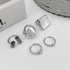 5Pcs Set Goth Crystal Open Ring For Women New Trend Geometric Adjustable Knuckle Rings New Year Party Jewelry Gift