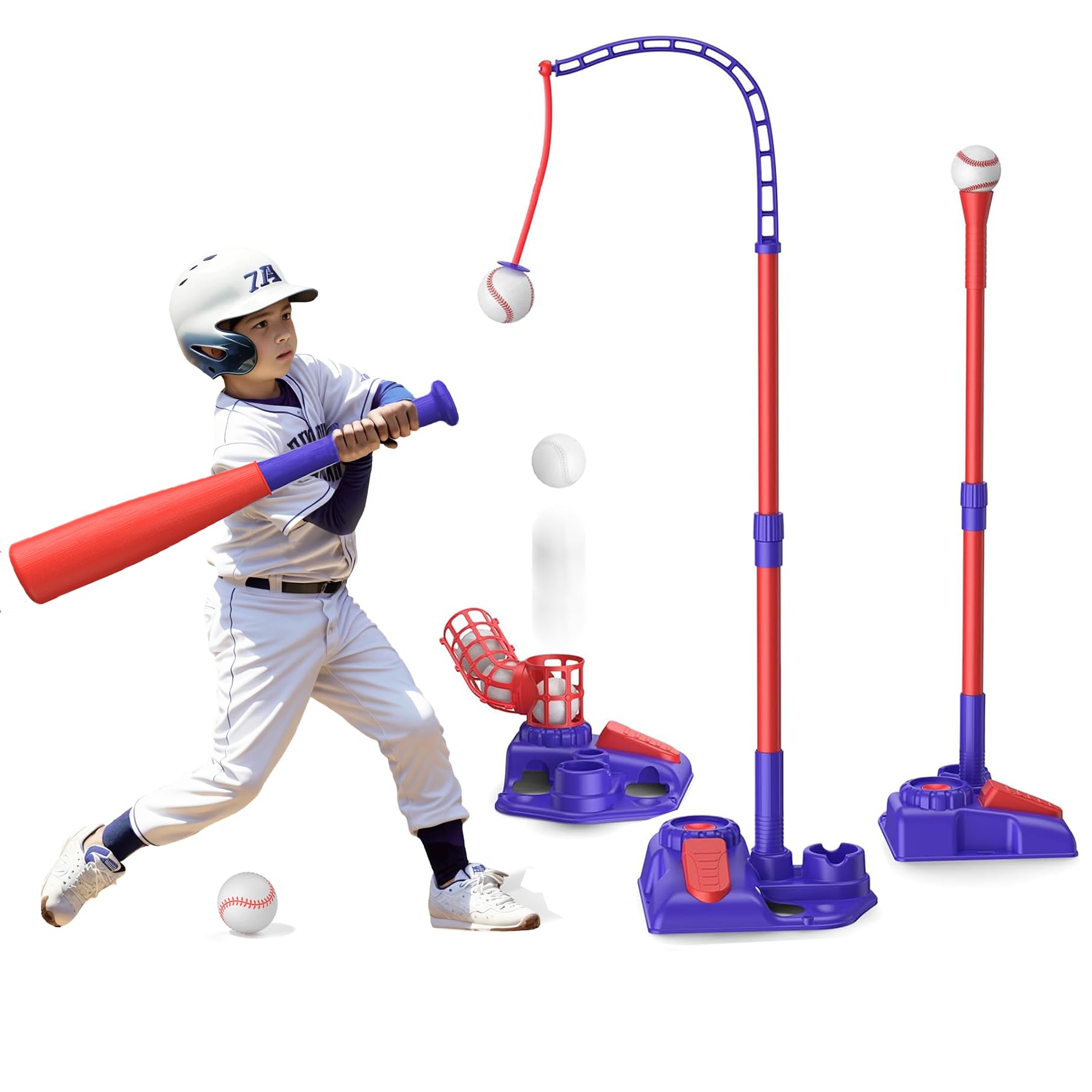 

Бейсбольная игрушка для подачи 6 видов спорта Бейсбол для детей Отбивание Автоматическая бейсбольная тренировка Подарочный набор, Бита, Машина, Мячи, Игра, Для помещений/улицы, Дети,