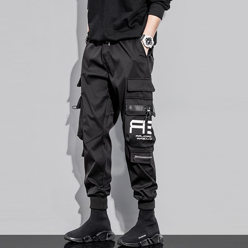 

Men s Multi-Pocket Overalls: Trendy Japanese-Style High Street Casual Pants for Spring & Autumn 4XL зелений
