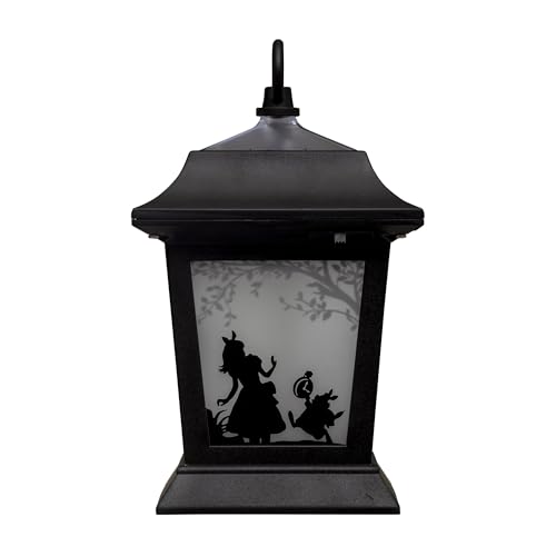 Takasho Solar Light Outdoor Alice Silhouette Lantern Black Garden Light Outdoor Indirect Lighting Waterproof Alice in Wonderland Resin/Glass/Steel TA-