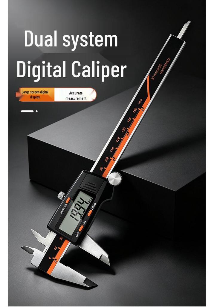Stainless Steel Digital Vernier Caliper with LCD Display, 0-150mm, Metric/Imperial