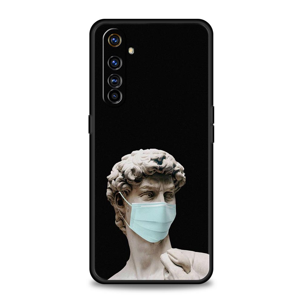 Cartoon Statue Abstract Art Case For Realme C67 C63 C55 C53 C35 C25 C21 GT 2 3 5 6 10 11 12 13 Pro Plus 5G Soft TPU Phone Cover