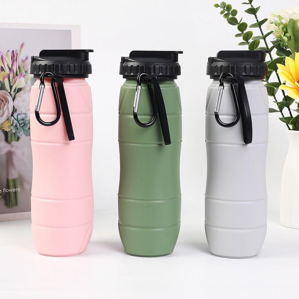 650ml Sports Water Bottle Silicone Folding Water Cup Drinkware Foldable Water Bottle  Camping