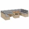 Garden Sofa Set with Cushions 11 Pcs Beige and Grey