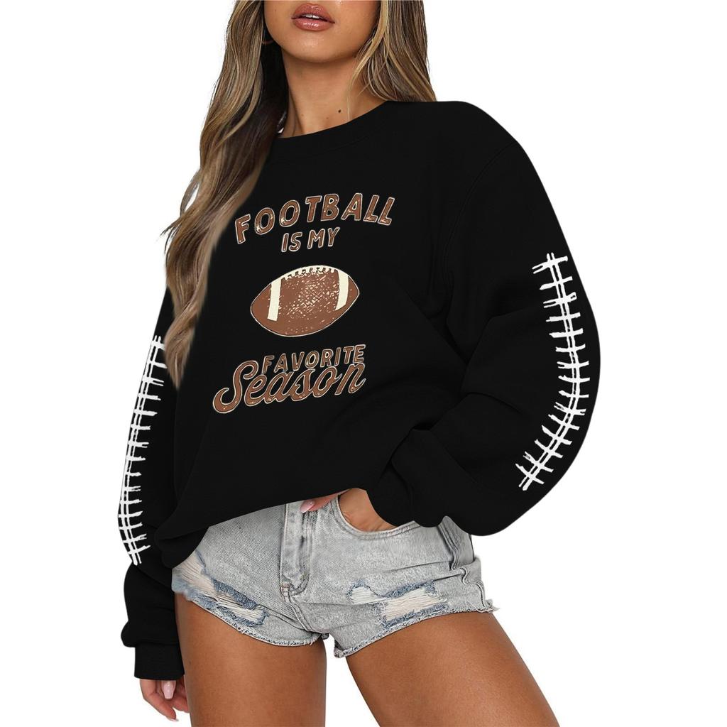 Women's Casual Fashion Round Neck Long Sleeve Halloween Printed Sweatshirt