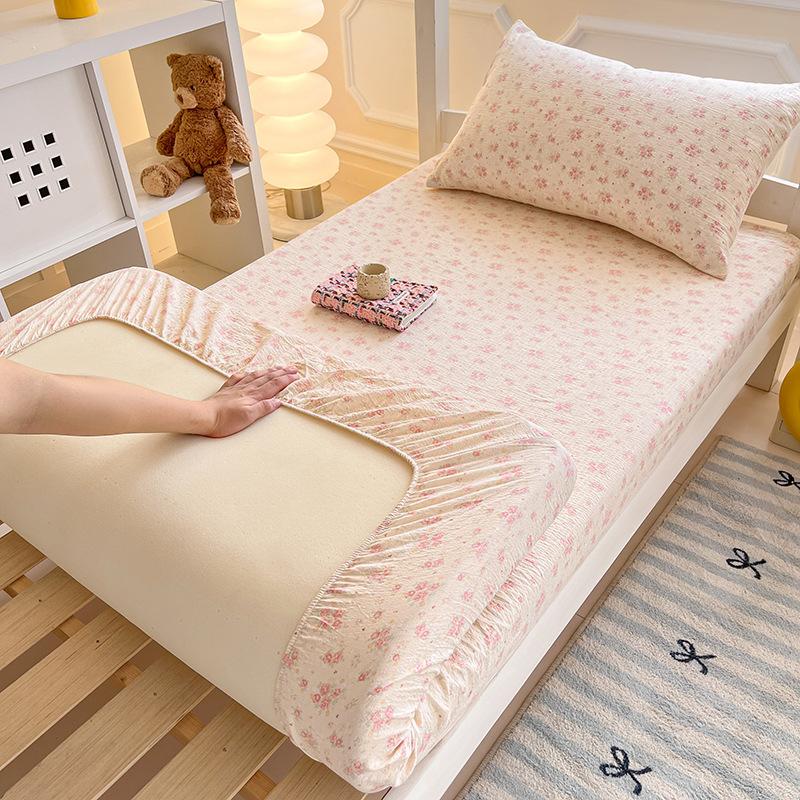 Back-to-school Season Ins Style Fashionable Fitted Sheet Machine Washable Single Student Dormitory Skin-friendly and Comfortable Fitted Sheet